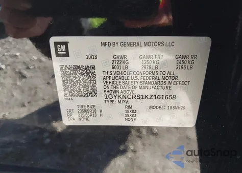 2019 Cadillac Xt5 Luxury from USA, damaged, VIN 1GYKNCRS1KZ161658